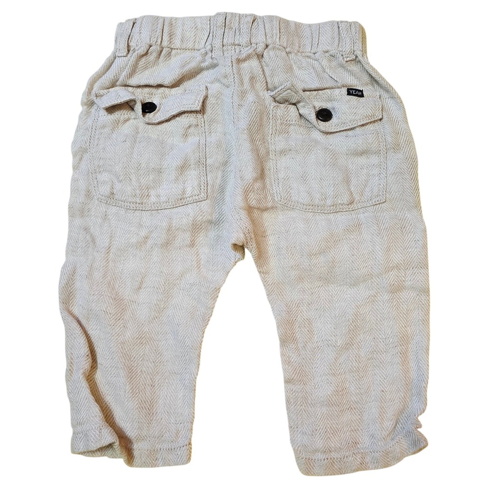 Zara Baby Boy Herringbone Trousers Beige Oatmeal Pants 3/6 Months - Picture 5 of 5